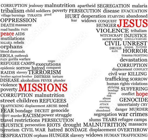 Tablou pe pânză Hope for Africa Word Cloud