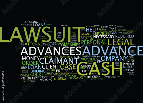 LAWSUIT CASH ADVANCES Text Background Word Cloud Concept