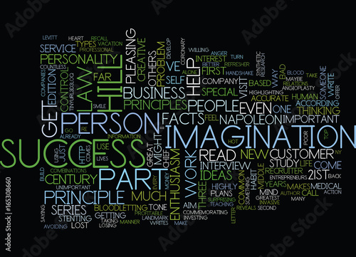 LAW OF SUCCESS PART II Text Background Word Cloud Concept photo