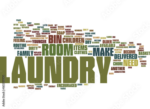 LAUNDRY ROOM LOGISTICS Text Background Word Cloud Concept