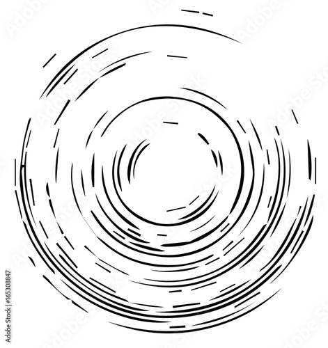 Geometric pattern with concentric circles, Element for design, background, backdrop. Black and white vector illustration.