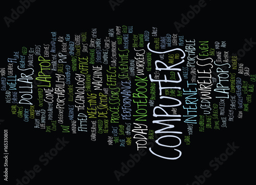 LAPTOP COMPUTERS AND THE PVP EFFECT Text Background Word Cloud Concept