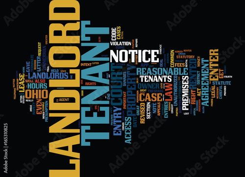 LANDLORD S CORNER UNAUTHORIZED ENTRY AND ORC AND Text Background Word Cloud Concept