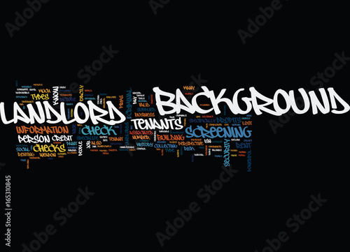 LANDLORDS SCREEN YOUR TENANTS Text Background Word Cloud Concept