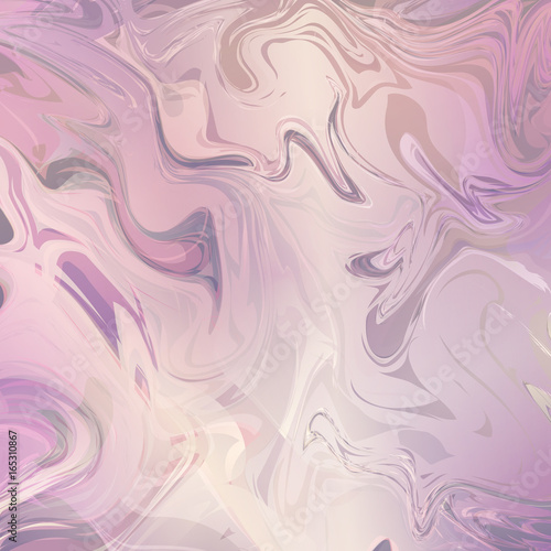 Watercolor pink background with marble texture. Graphic drawing with ink on water.

