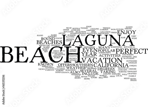 LAGUNA BEACH CALIFORNIA Text Background Word Cloud Concept