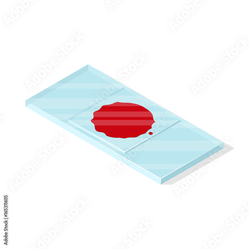 Blood on slide.