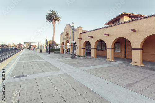 panoramic view of  Burlingame caltrain station in Bay area , California photo