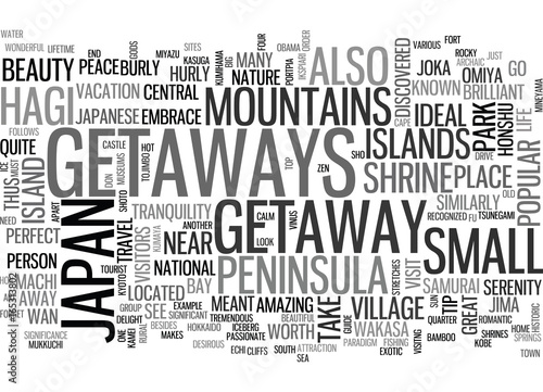 JAPANESE TRAVEL GUIDE Text Background Word Cloud Concept