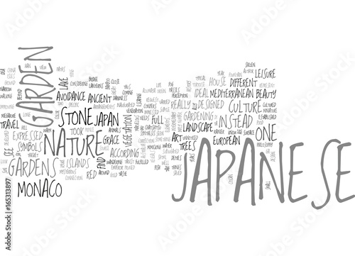 JAPANESE GARDEN OF MONACO Text Background Word Cloud Concept