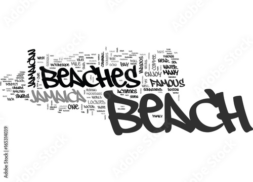 JAMAICAN BEACHES Text Background Word Cloud Concept