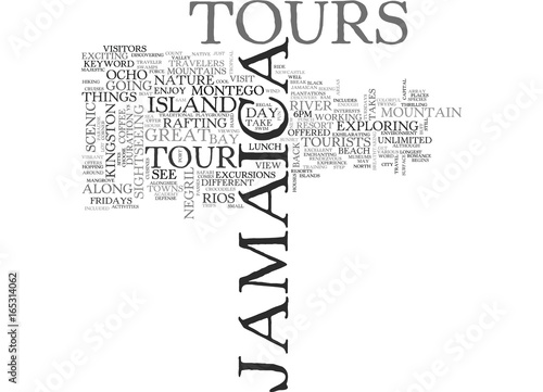 JAMAICA TOURS Text Background Word Cloud Concept
