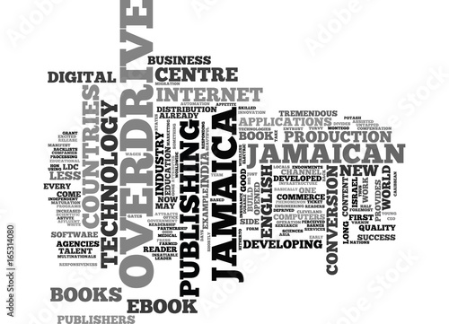 JAMAICAN OVERDRIVE LCD S IN LDC S Text Background Word Cloud Concept photo