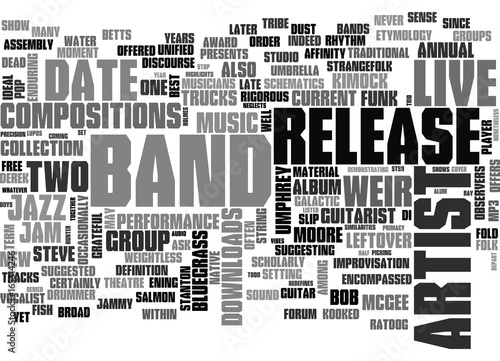 JAM BANDS Text Background Word Cloud Concept