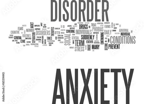 JACKETED GENERAL ANXIETY DISORDER Text Background Word Cloud Concept