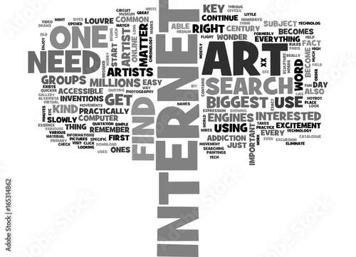 IT TAKES AN ARTIST TO SEARCH FOR ART ONLINE Text Background Word Cloud Concept