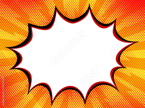 Explosion steam bubble pop art funny funky banner retro comics background. Vector illustration