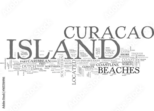 ISLAND OF CURACAO Text Background Word Cloud Concept photo