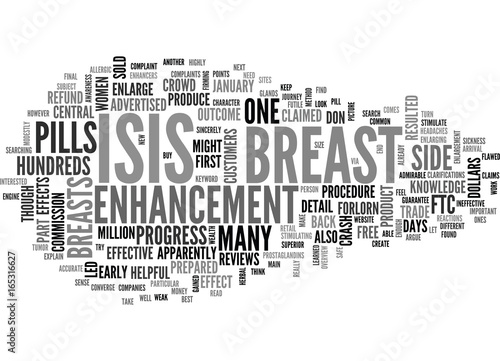 ISIS BREAST ENHANCEMENT AND OTHER COMPANIES Text Background Word Cloud Concept