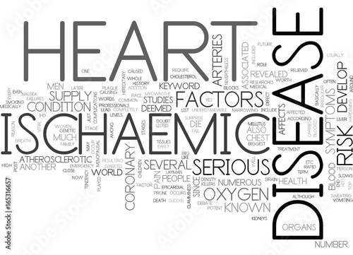 ISCHAEMIC HEART DISEASE Text Background Word Cloud Concept