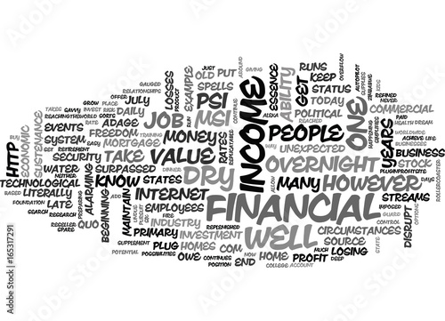 IS YOUR FINANCIAL WELL DEEP ENOUGH Text Background Word Cloud Concept