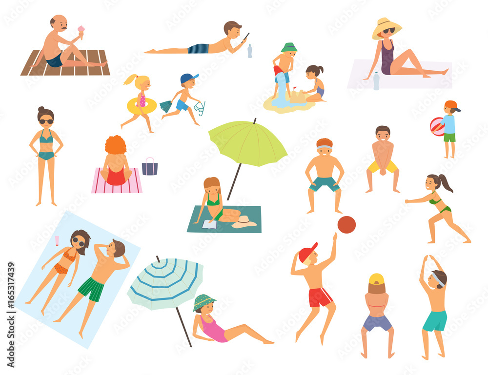 People on the beach. Isolated vector illustration People on the beach. Isolated vector illustration