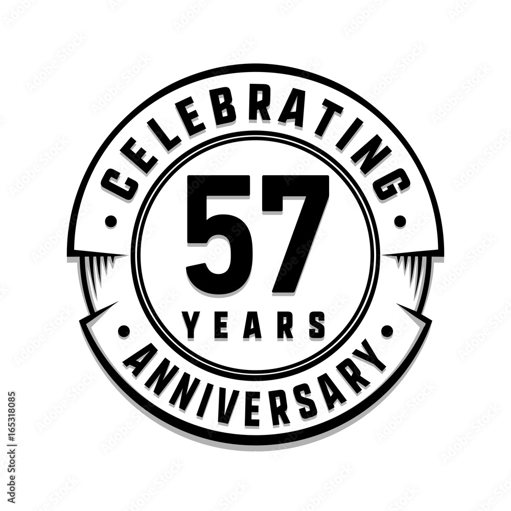 57 years anniversary logo template. Vector and illustration.