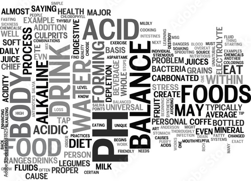 IS THERE A UNIVERSAL DIET FOR PROPER BODY BALANCE PH Text Background Word Cloud Concept