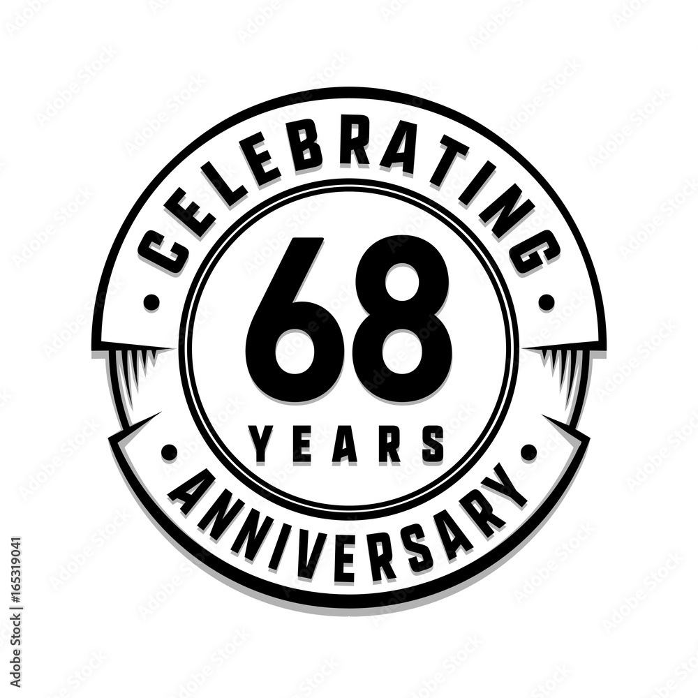 68 years anniversary logo template. Vector and illustration.