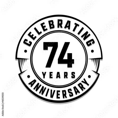 74 years anniversary logo template. Vector and illustration.