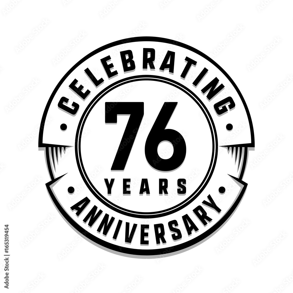 76 years anniversary logo template. Vector and illustration.