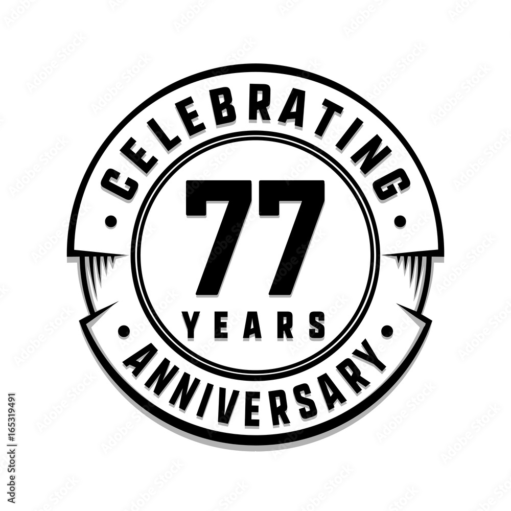 77 years anniversary logo template. Vector and illustration.