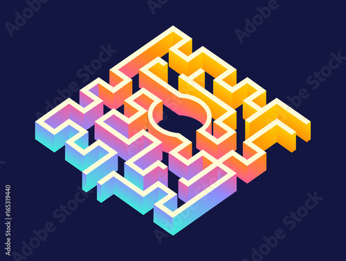 Isometric rainbow maze / labyrinth