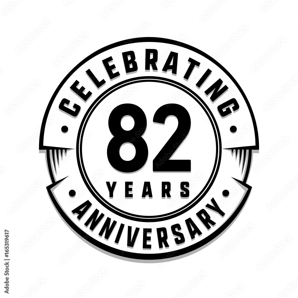 82 years anniversary logo template. Vector and illustration.