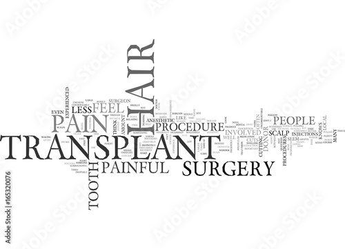 IS HAIR TRANSPLANT PAINFUL Text Background Word Cloud Concept