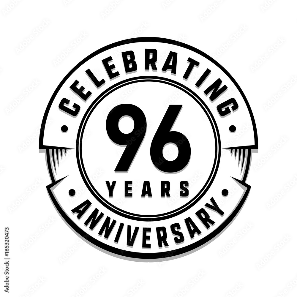 96 years anniversary logo template. Vector and illustration.
