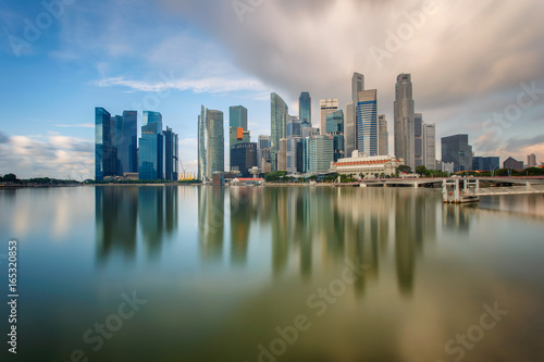 Daylight and bridge in Singapore City with panorama view  Singapore
