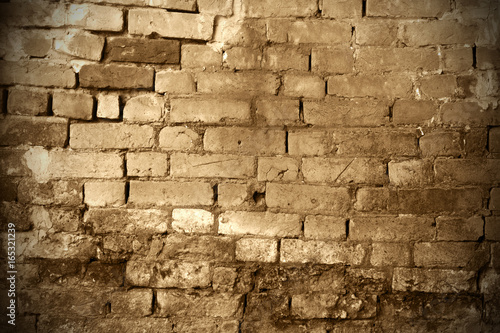 Old brick wall sepia colour background