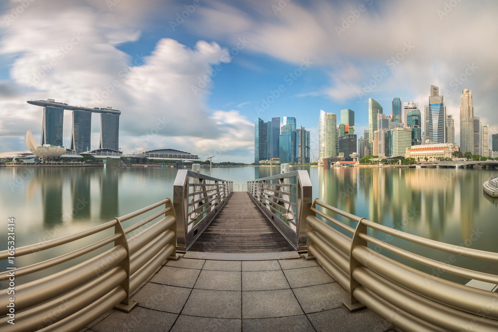 Daylight and bridge in Singapore City with panorama view, Singapore Daylight and bridge in Singapore City with panorama view, Singapore
