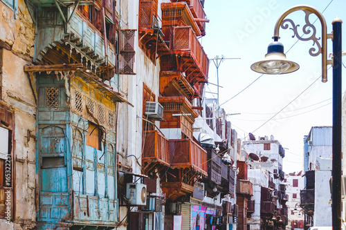 Old buildings at the historic area of Jeddah. This area is famously known as Al-Balad (UNESCO's World Heritage) photo