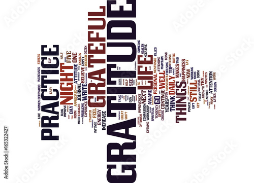 GRATITUDE IMPROVES YOUR ATTITUDE Text Background Word Cloud Concept