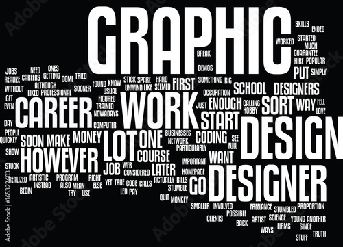 GRAPHIC DESIGNER CAREER Text Background Word Cloud Concept