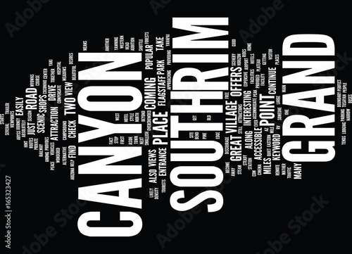 GRAND CANYON SOUTH RIM Text Background Word Cloud Concept