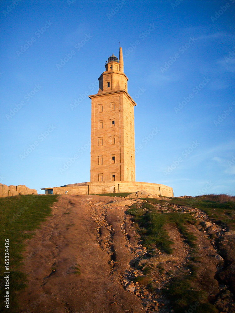 a lighthouse in la coruna, spain