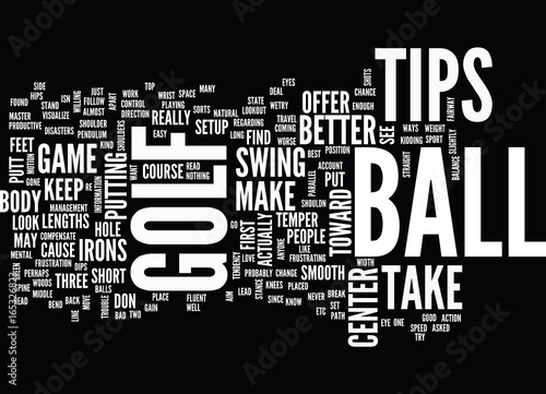 GOLF TIPS Text Background Word Cloud Concept