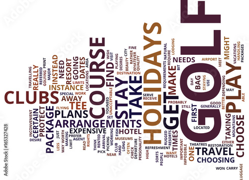 GOLF HOLIDAYS Text Background Word Cloud Concept