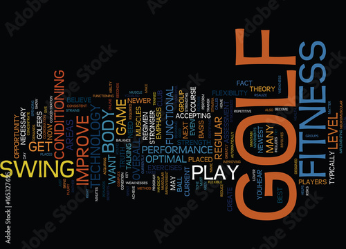GOLF FITNESS HELPS YOU PLAY YOUR BEST GOLF Text Background Word Cloud Concept