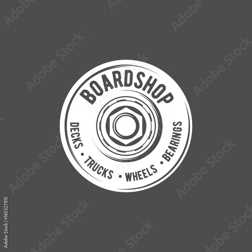 vintage badges with skateboard