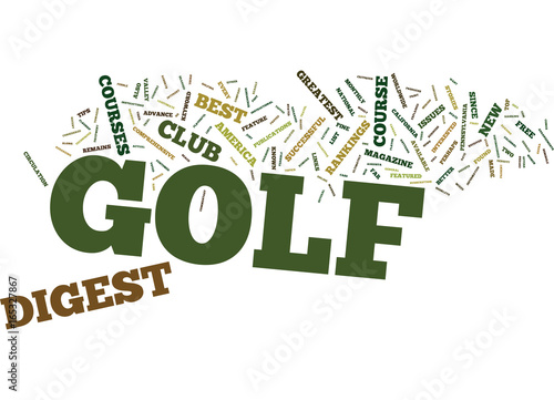 GOLF DIGEST Text Background Word Cloud Concept