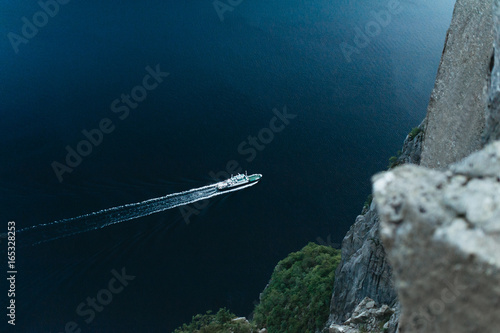 Norwegian steam among the rocks